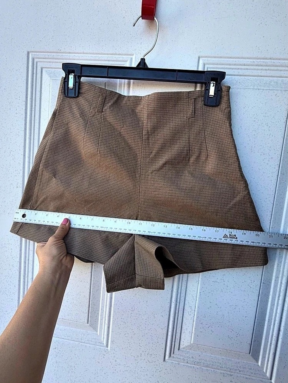 ZARA HIGH-WAIST SHORTS WITH BELT LOOPS in Brown Size xs Like New